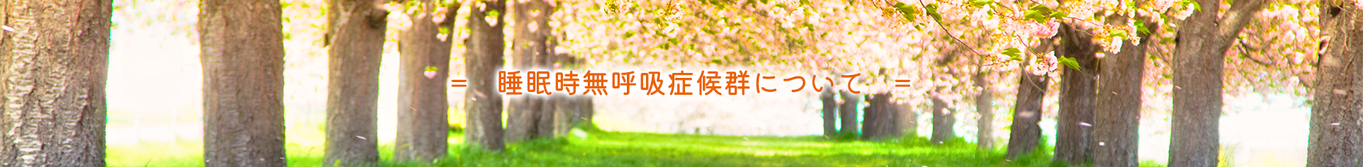睡眠時無呼吸症候群について